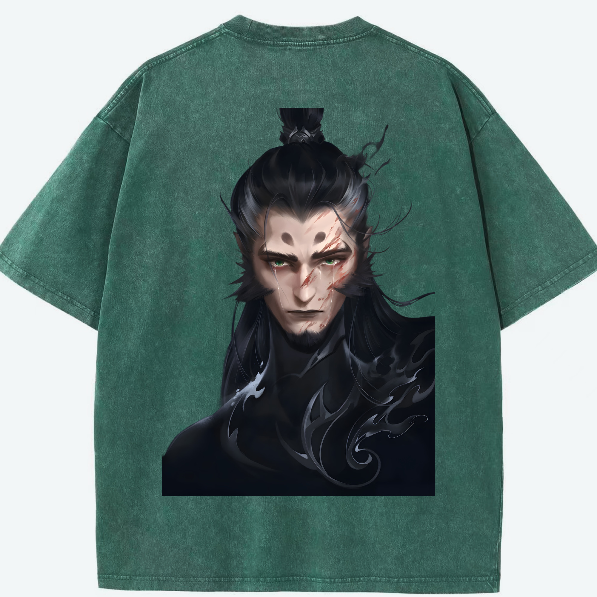（画像用） Ne Zha 2 ナタ 魔童の大暴れ 綿100% ヴィンテージ風 半袖Tシャツ（背面プリント）
